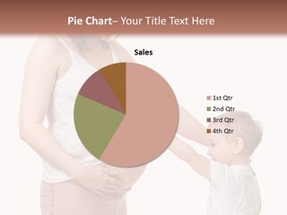 A Pregnant Woman Holding The Hand Of A Small Child PowerPoint Template