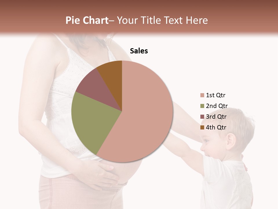 A Pregnant Woman Holding The Hand Of A Small Child PowerPoint Template