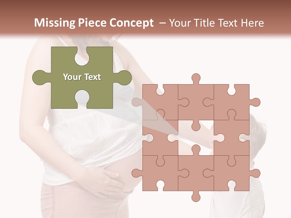 A Pregnant Woman Holding The Hand Of A Small Child PowerPoint Template