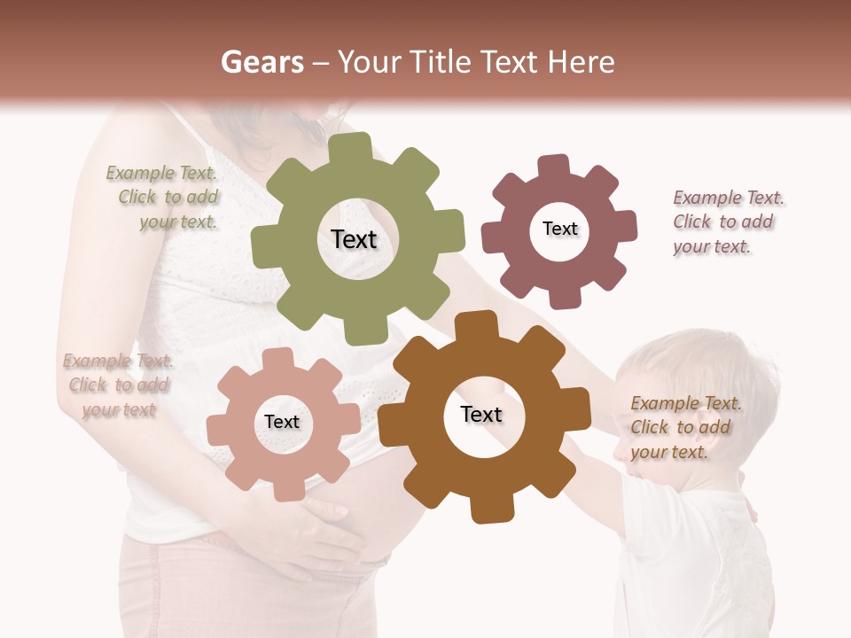 A Pregnant Woman Holding The Hand Of A Small Child PowerPoint Template