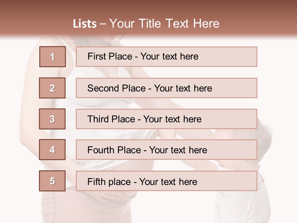 A Pregnant Woman Holding The Hand Of A Small Child PowerPoint Template