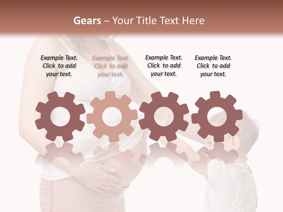 A Pregnant Woman Holding The Hand Of A Small Child PowerPoint Template