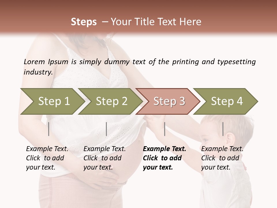 A Pregnant Woman Holding The Hand Of A Small Child PowerPoint Template
