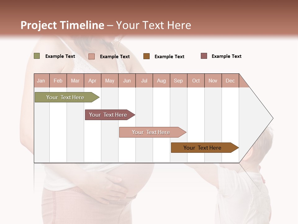 A Pregnant Woman Holding The Hand Of A Small Child PowerPoint Template