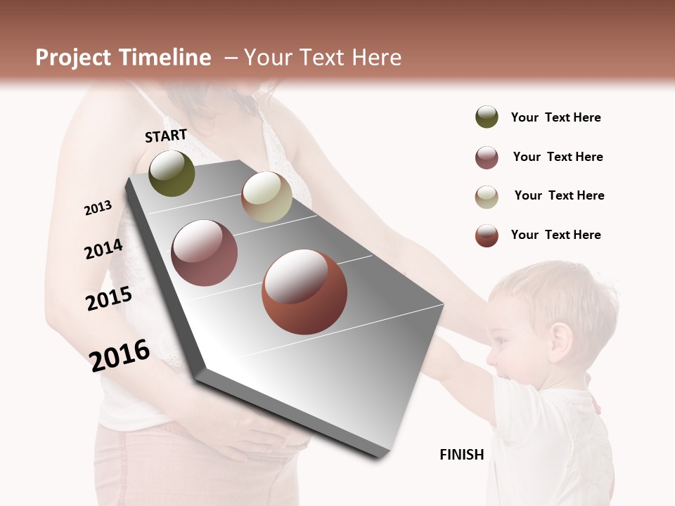 A Pregnant Woman Holding The Hand Of A Small Child PowerPoint Template