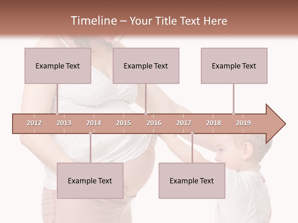 A Pregnant Woman Holding The Hand Of A Small Child PowerPoint Template