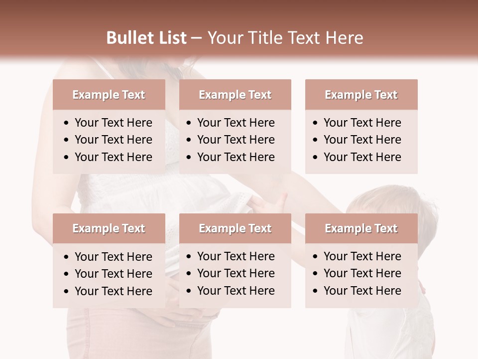 A Pregnant Woman Holding The Hand Of A Small Child PowerPoint Template