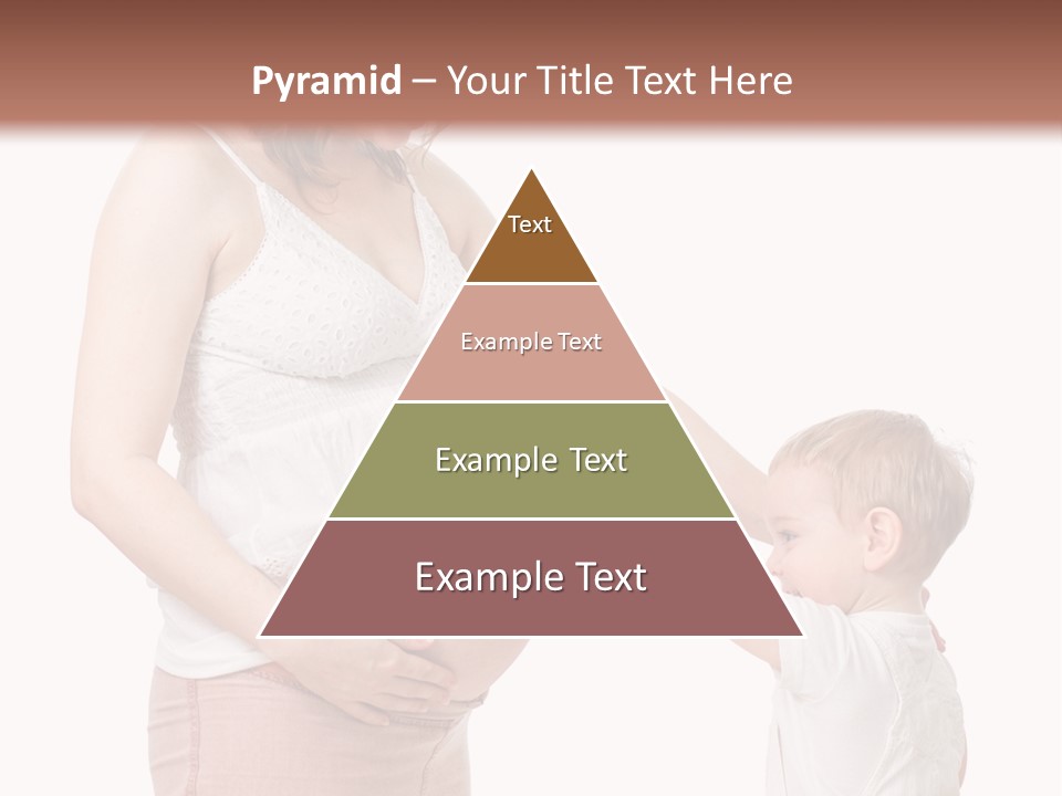 A Pregnant Woman Holding The Hand Of A Small Child PowerPoint Template