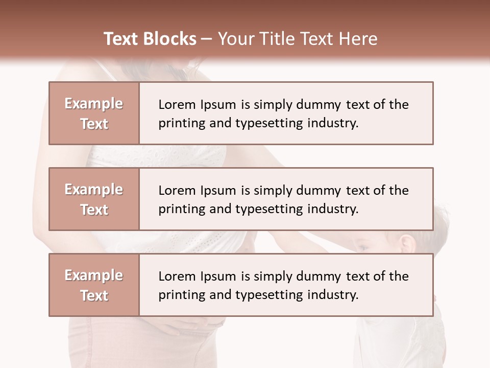 A Pregnant Woman Holding The Hand Of A Small Child PowerPoint Template