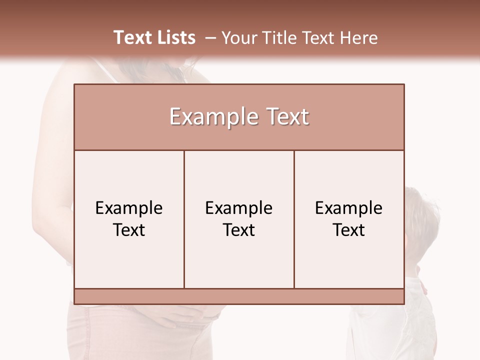 A Pregnant Woman Holding The Hand Of A Small Child PowerPoint Template