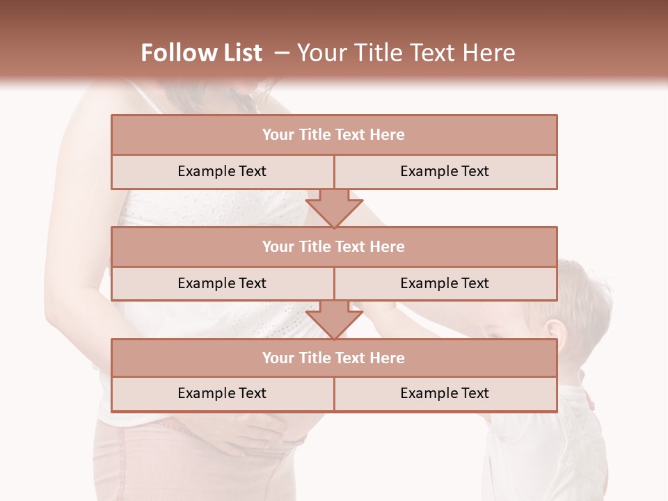 A Pregnant Woman Holding The Hand Of A Small Child PowerPoint Template