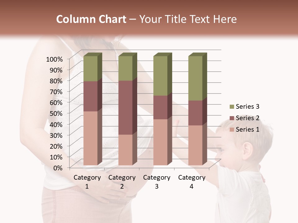 A Pregnant Woman Holding The Hand Of A Small Child PowerPoint Template