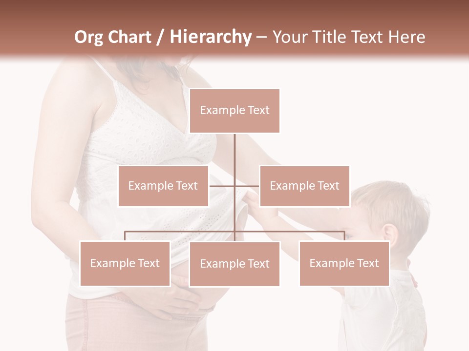 A Pregnant Woman Holding The Hand Of A Small Child PowerPoint Template