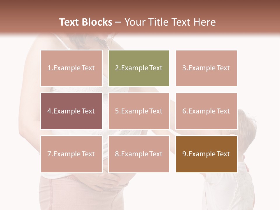 A Pregnant Woman Holding The Hand Of A Small Child PowerPoint Template