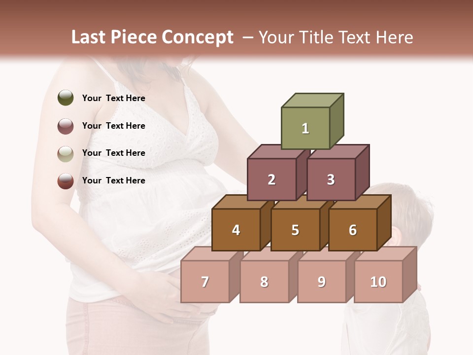 A Pregnant Woman Holding The Hand Of A Small Child PowerPoint Template