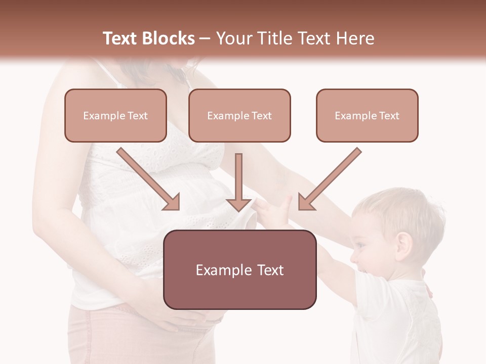 A Pregnant Woman Holding The Hand Of A Small Child PowerPoint Template