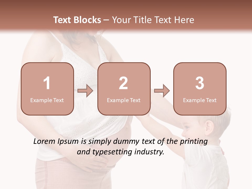 A Pregnant Woman Holding The Hand Of A Small Child PowerPoint Template