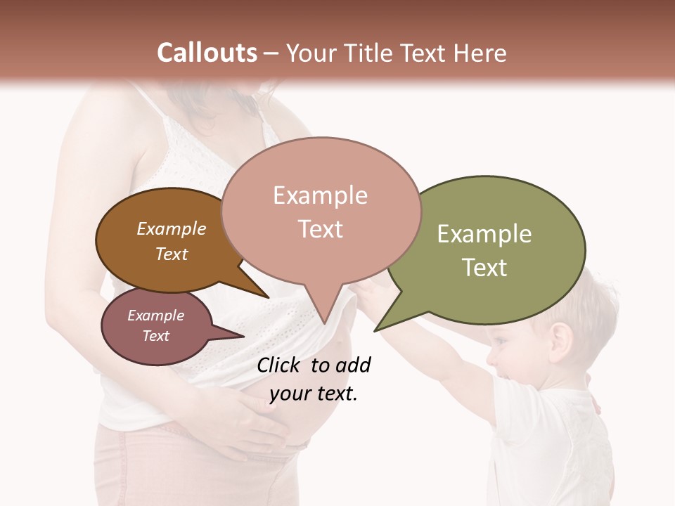 A Pregnant Woman Holding The Hand Of A Small Child PowerPoint Template