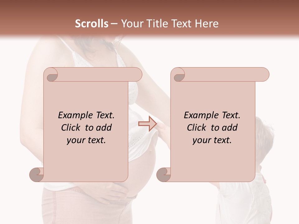 A Pregnant Woman Holding The Hand Of A Small Child PowerPoint Template