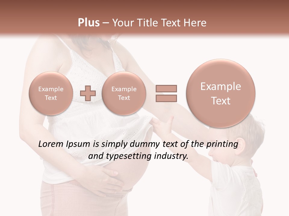 A Pregnant Woman Holding The Hand Of A Small Child PowerPoint Template