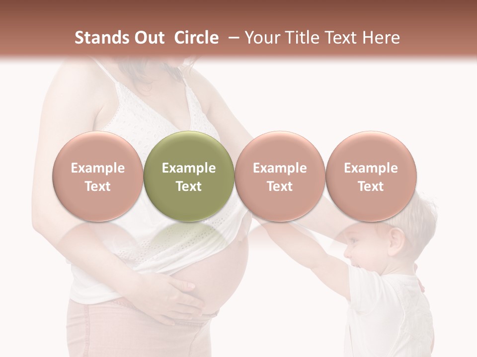 A Pregnant Woman Holding The Hand Of A Small Child PowerPoint Template