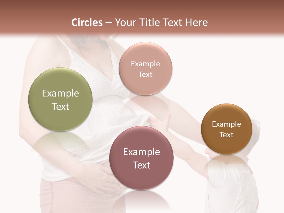 A Pregnant Woman Holding The Hand Of A Small Child PowerPoint Template