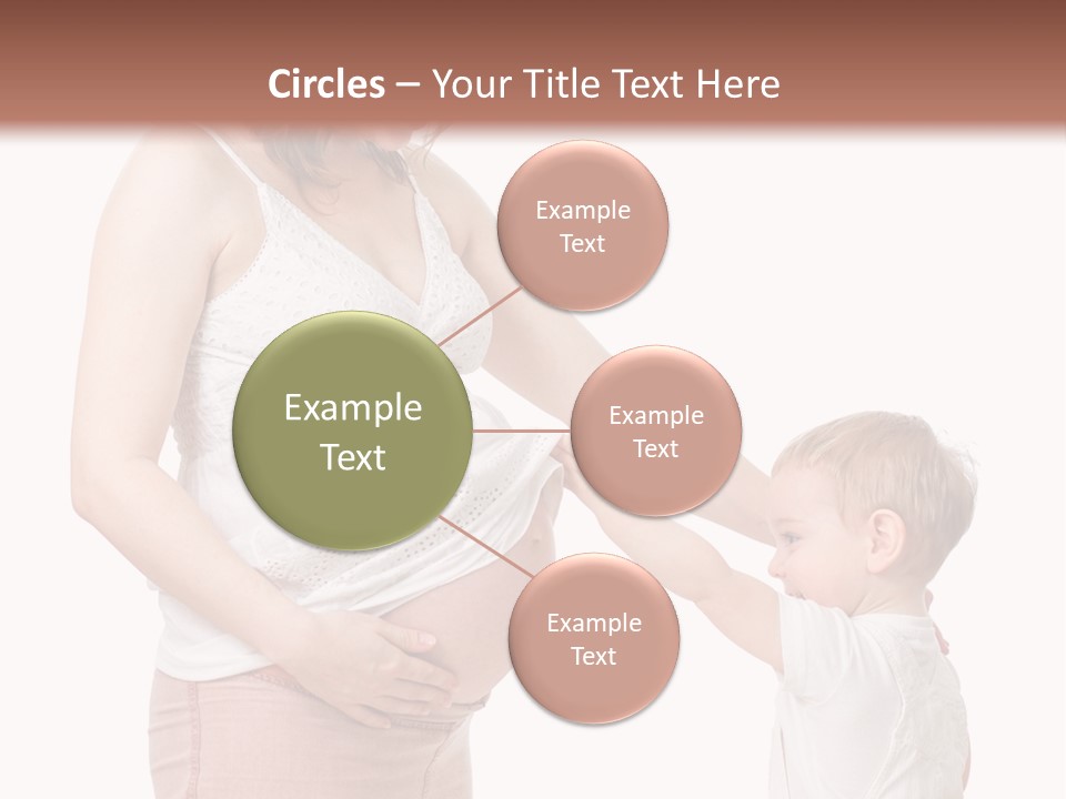 A Pregnant Woman Holding The Hand Of A Small Child PowerPoint Template