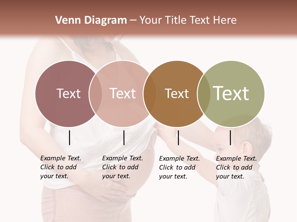 A Pregnant Woman Holding The Hand Of A Small Child PowerPoint Template