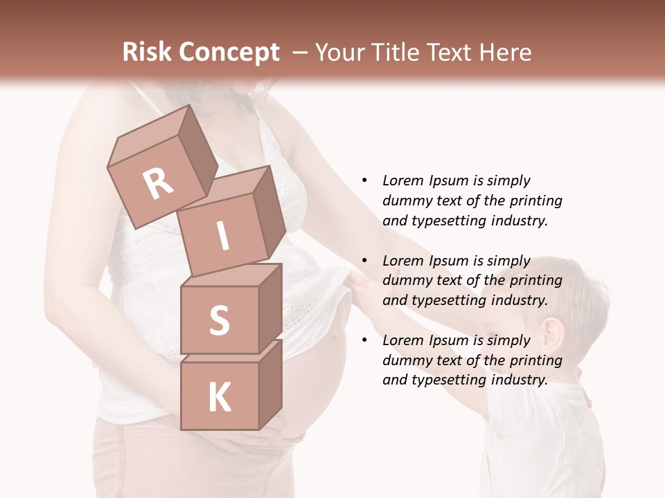 A Pregnant Woman Holding The Hand Of A Small Child PowerPoint Template