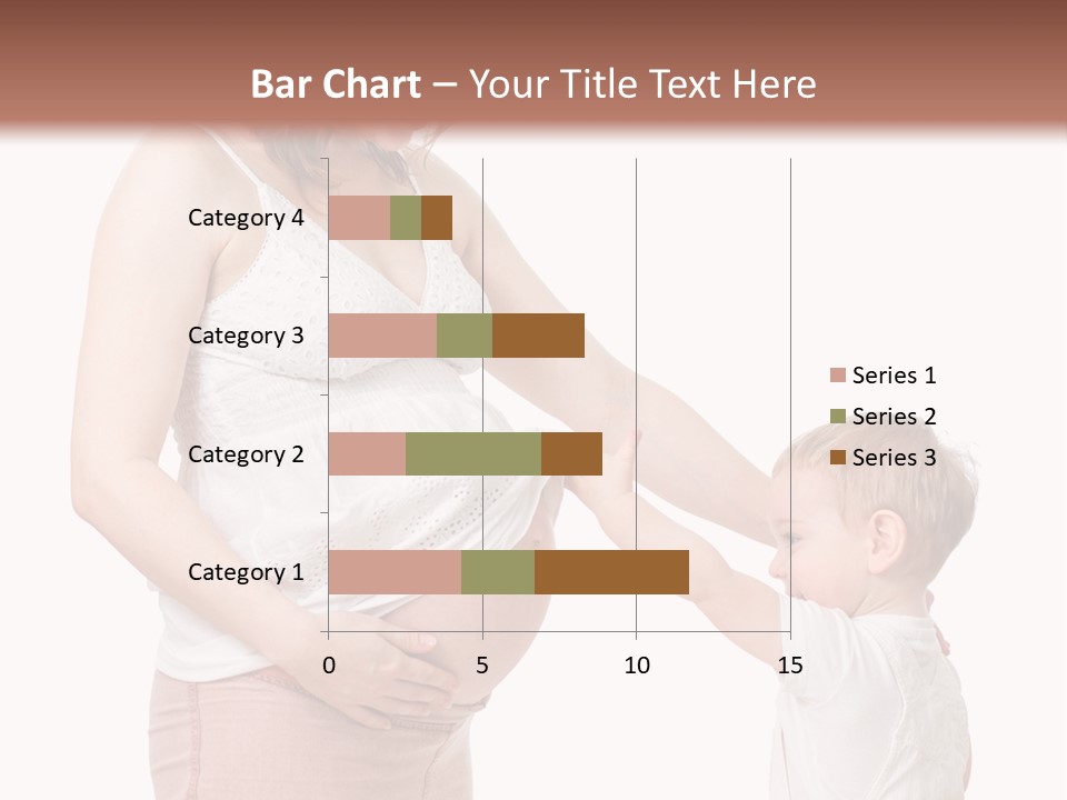 A Pregnant Woman Holding The Hand Of A Small Child PowerPoint Template