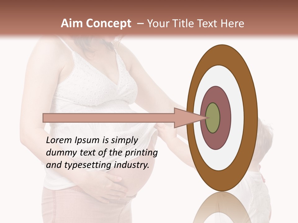 A Pregnant Woman Holding The Hand Of A Small Child PowerPoint Template