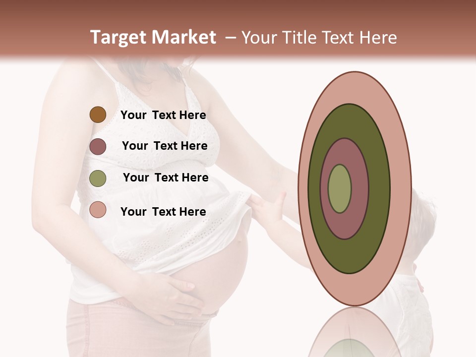 A Pregnant Woman Holding The Hand Of A Small Child PowerPoint Template