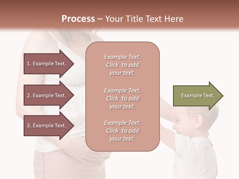 A Pregnant Woman Holding The Hand Of A Small Child PowerPoint Template