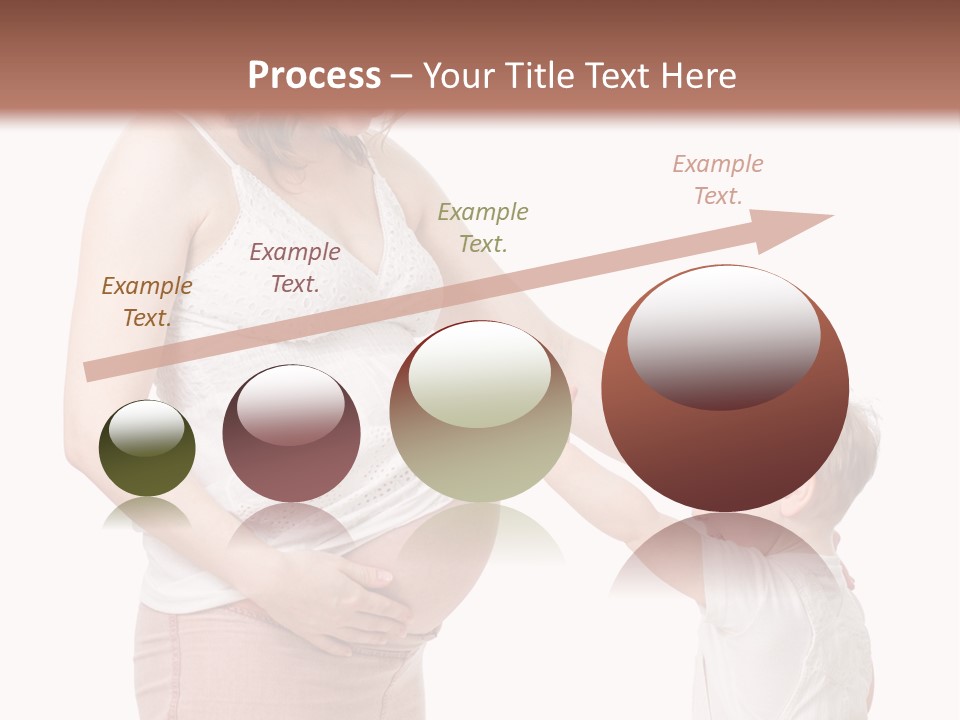 A Pregnant Woman Holding The Hand Of A Small Child PowerPoint Template