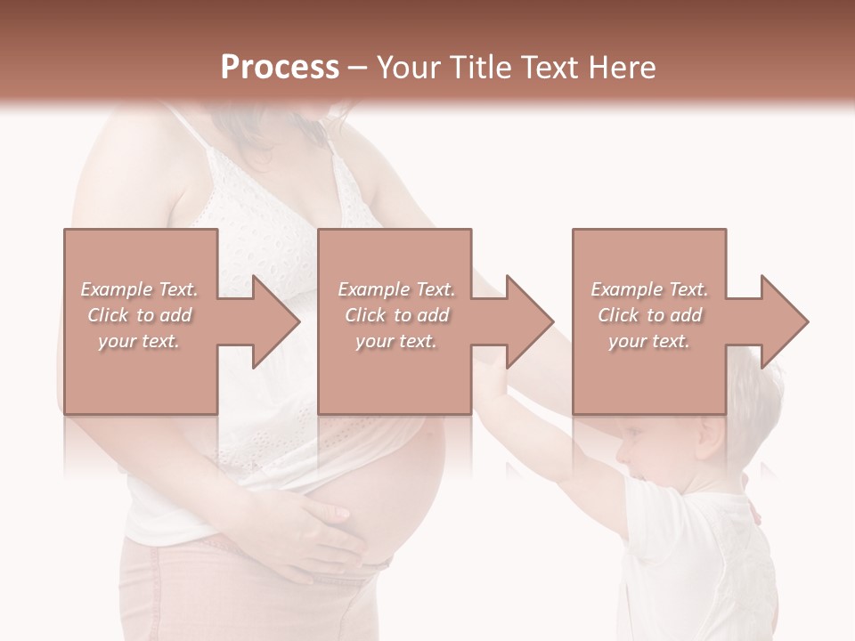 A Pregnant Woman Holding The Hand Of A Small Child PowerPoint Template