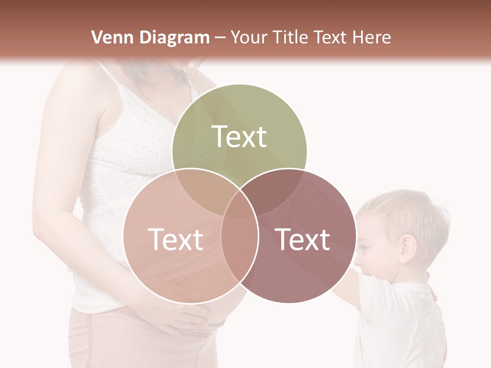 A Pregnant Woman Holding The Hand Of A Small Child PowerPoint Template