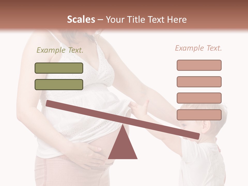 A Pregnant Woman Holding The Hand Of A Small Child PowerPoint Template