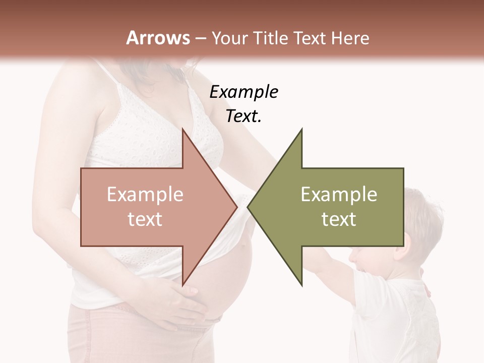 A Pregnant Woman Holding The Hand Of A Small Child PowerPoint Template