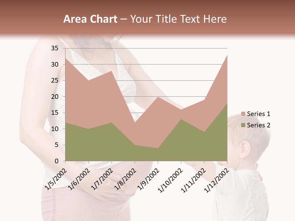 A Pregnant Woman Holding The Hand Of A Small Child PowerPoint Template