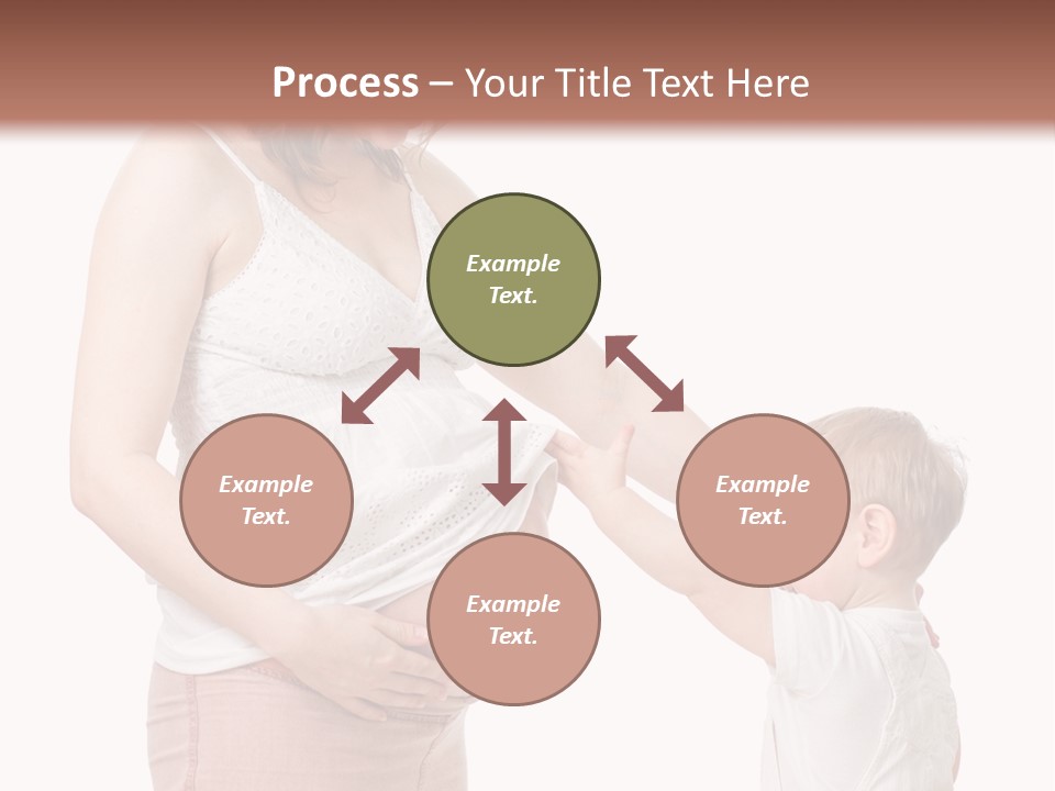 A Pregnant Woman Holding The Hand Of A Small Child PowerPoint Template