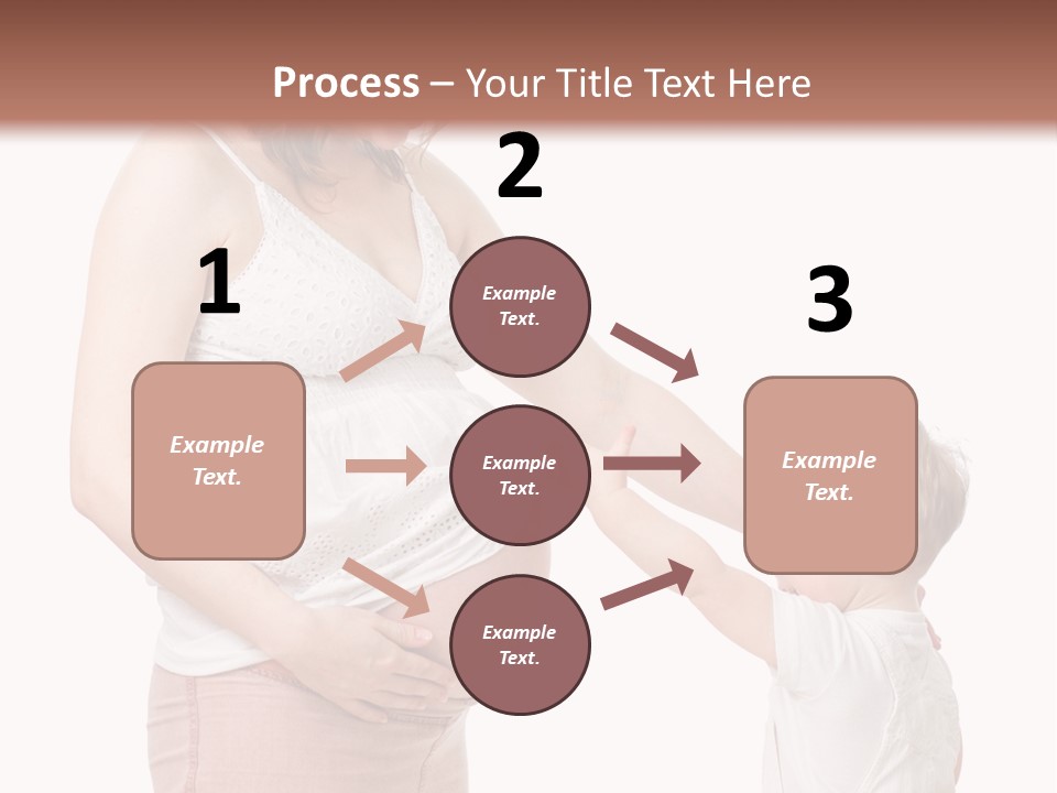 A Pregnant Woman Holding The Hand Of A Small Child PowerPoint Template