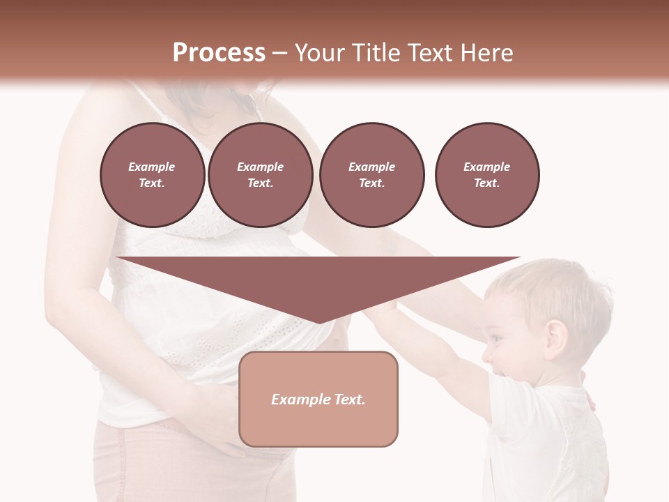 A Pregnant Woman Holding The Hand Of A Small Child PowerPoint Template