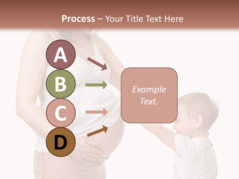 A Pregnant Woman Holding The Hand Of A Small Child PowerPoint Template