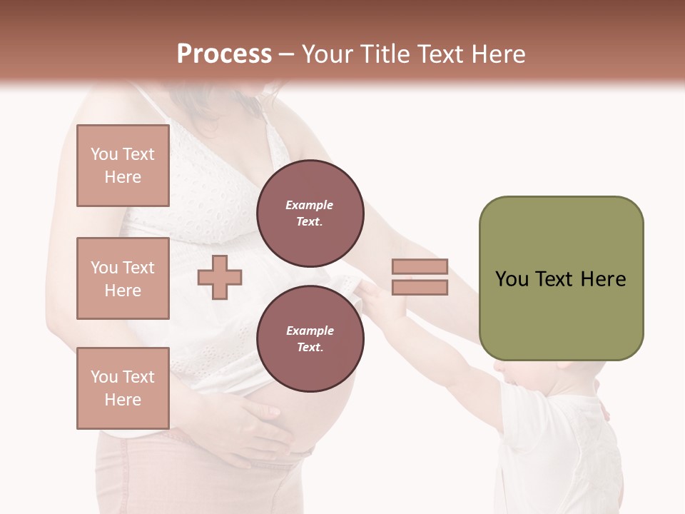 A Pregnant Woman Holding The Hand Of A Small Child PowerPoint Template