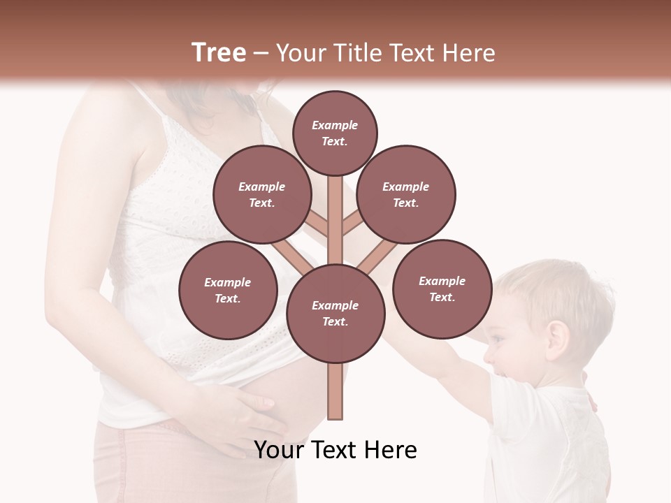 A Pregnant Woman Holding The Hand Of A Small Child PowerPoint Template