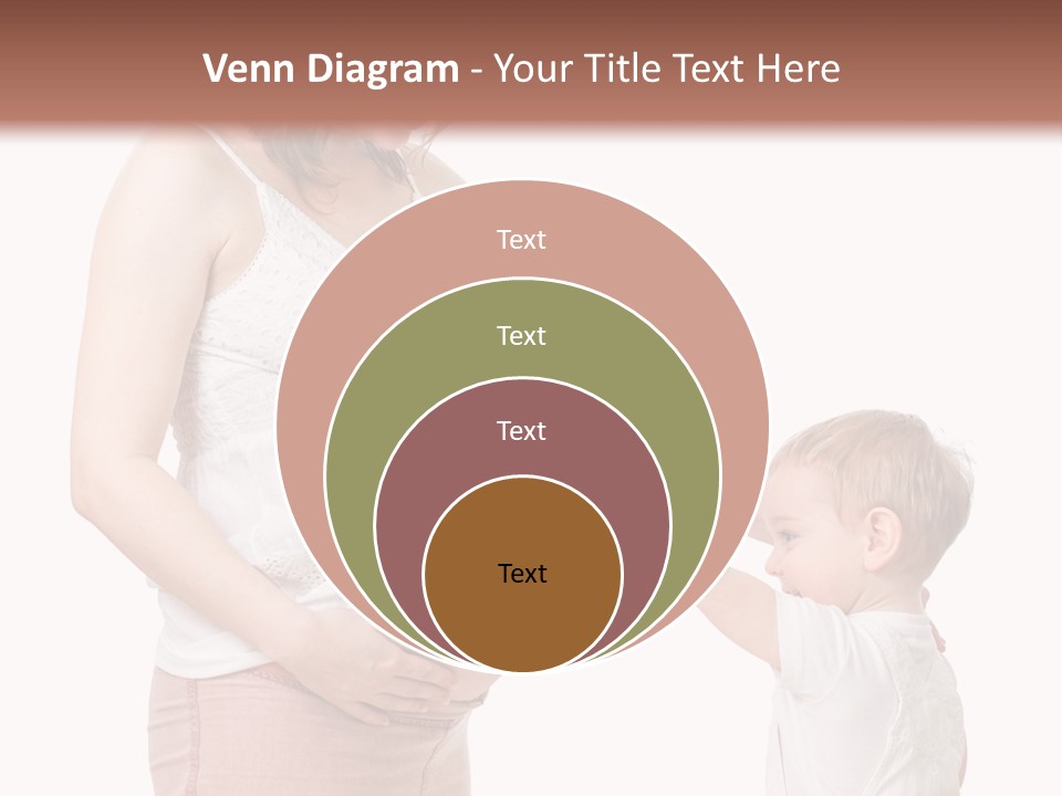 A Pregnant Woman Holding The Hand Of A Small Child PowerPoint Template