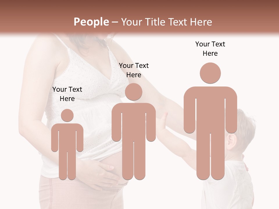 A Pregnant Woman Holding The Hand Of A Small Child PowerPoint Template
