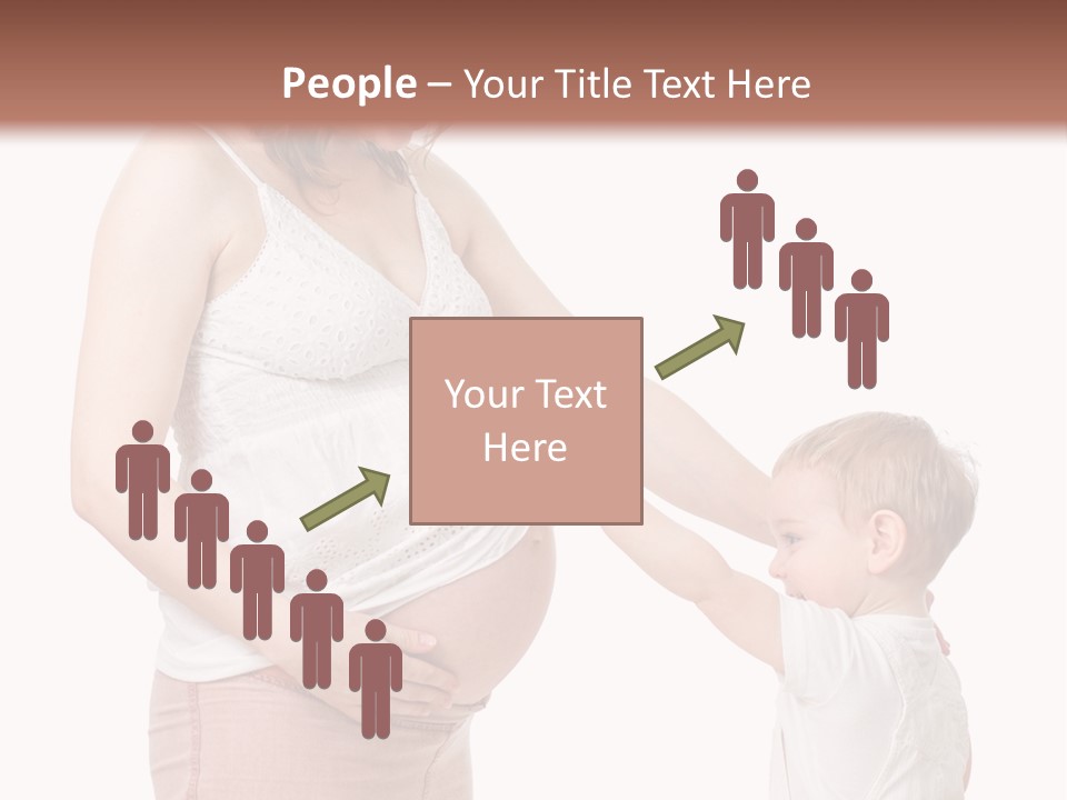 A Pregnant Woman Holding The Hand Of A Small Child PowerPoint Template