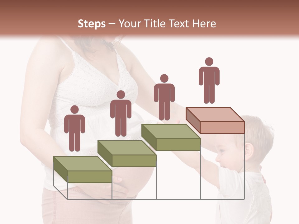 A Pregnant Woman Holding The Hand Of A Small Child PowerPoint Template