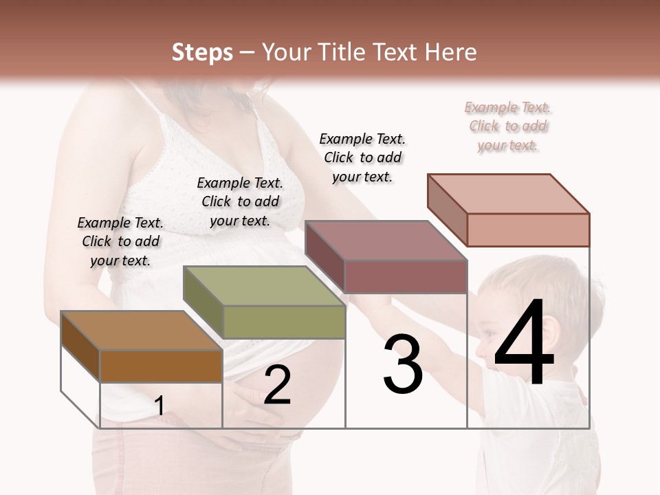 A Pregnant Woman Holding The Hand Of A Small Child PowerPoint Template